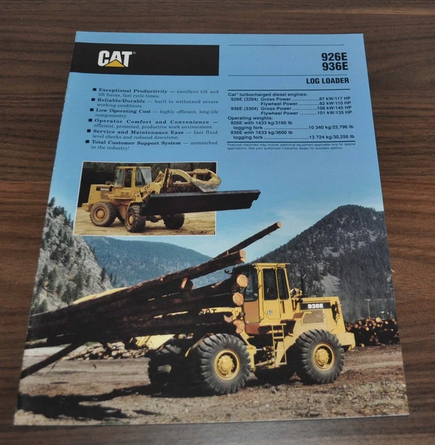 CATERPILLAR 926E 936E Wheel Log Loader Specification Technical Brochure