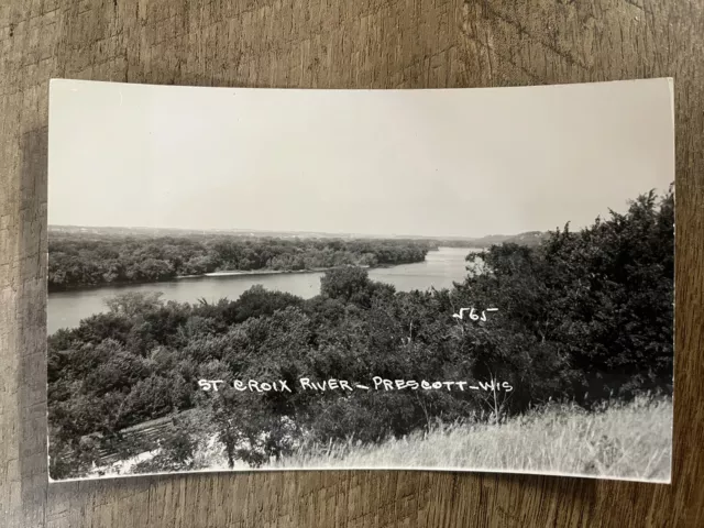 St. Croix River - Prescott, WI - Antique Real Photo Postcard RPPC