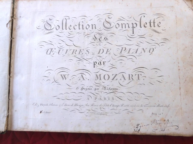 MUSIQUE COLLECTION COMPLETTE Oeuvres De Piano Par MOZART Vers 1800 musique-collection-complette-oeuvres-de-piano-par-mozart-vers-1800