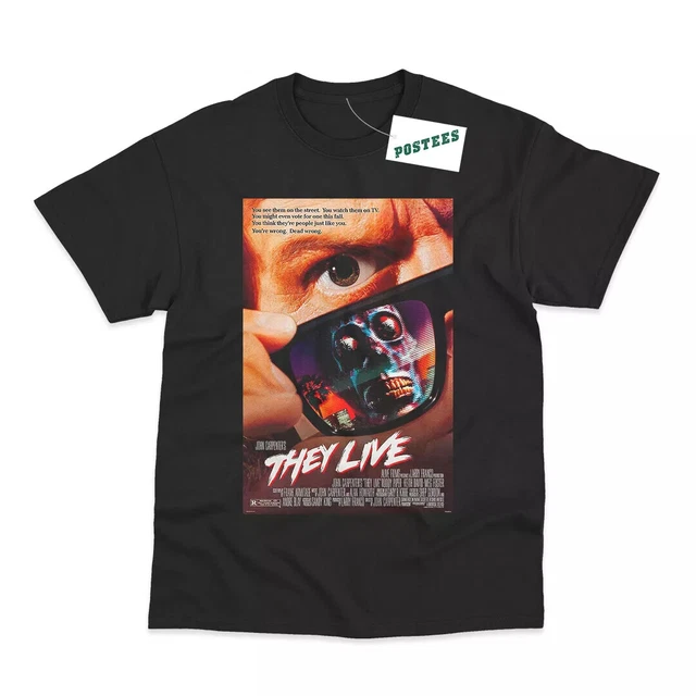 They Live Lettering RETRO MOVIE POSTER Inspired By They Live Dtg Printed T-Shirt £18.62 ...