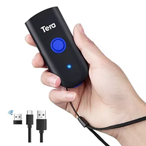 Tera Wireless Barcode Scanner 1D Laser Mini Pocket Waterproof Scanner 3in1
