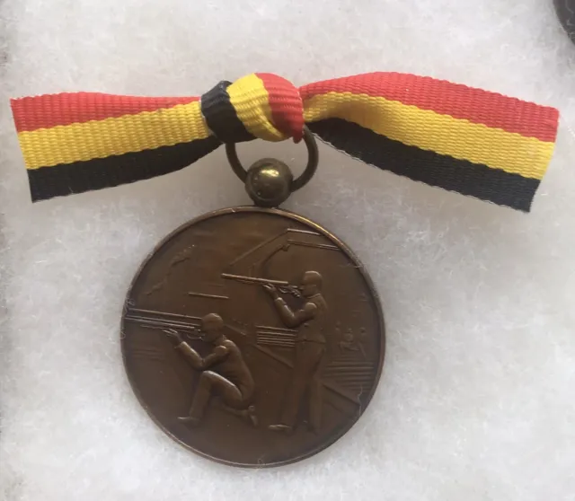 Belgium Prix-De-Tir Shooting Competition Medal, Engraved, 1950, Original