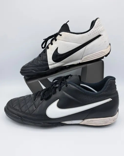 Men’s Nike Tiempo Astro Turf Football Trainers UK Size 9 Boots Black - White