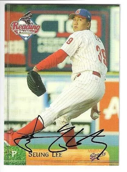 Autographed Signed Seung Lee 2003 Reading  Phillies Card #39 -w/COA