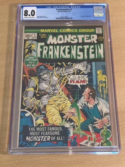 Frankenstein 1 (1972) –Marvel Comics Bronze Age Key 1st appearance - CGC 8.0 VFN