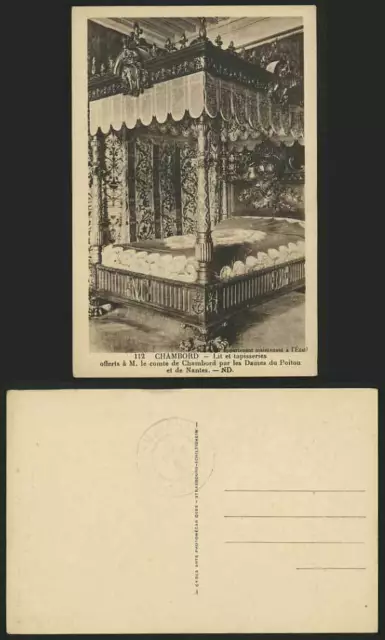 FRANCE OLD POSTCARD CHATEAU DE CHAMBORD Bed in Bedroom $2.10 - PicClick AU