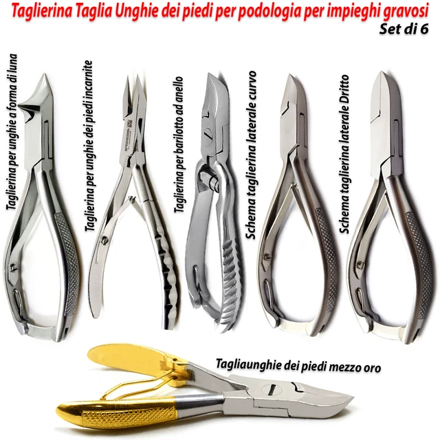 Tagliaunghie per piedi spessi per impieghi gravosi taglierina per podologia 8pz