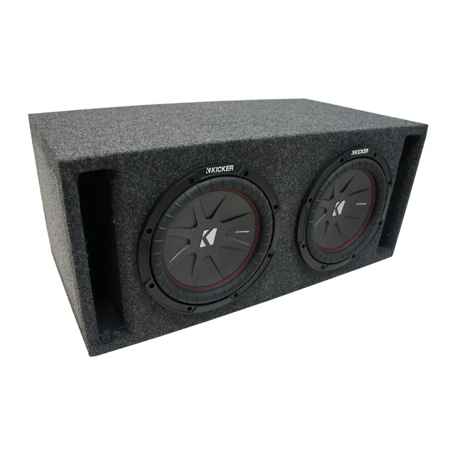 Universal Car Stereo Slotted S Port Dual 15" Kicker CompR CWR15 Sub Box 2 Ohm