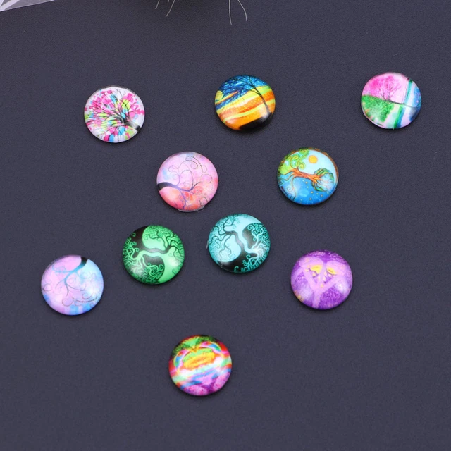 10PCS 12mm Glas Dome Anhänger Flatback Dome Cabochons 3