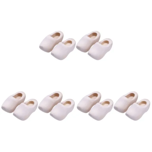6 Pairs Clogs Dollhouse Unfinished Shoes Dutch Wooden Tiny for Dolls Crafts