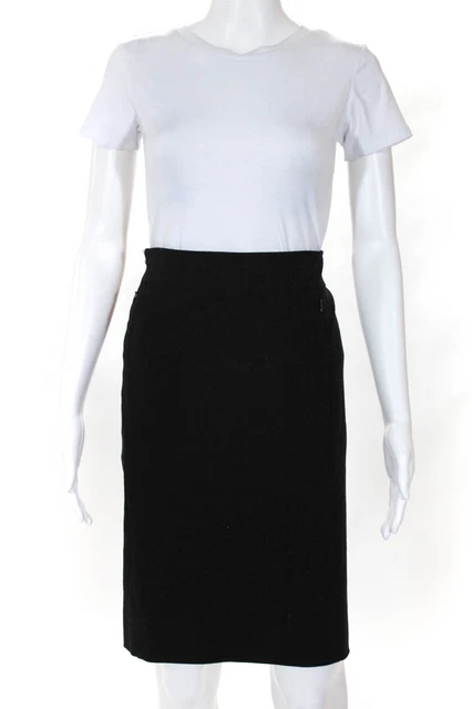 Diane Von Furstenberg Womens Side Zip Pencil Skirt Black Size 10 LL19LL