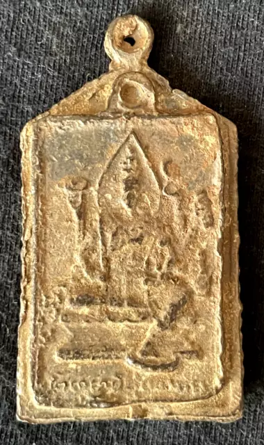 Platte Votiv Buddha Bonze Phra Somdej Mönch Amulett Anhänger Thailand br46