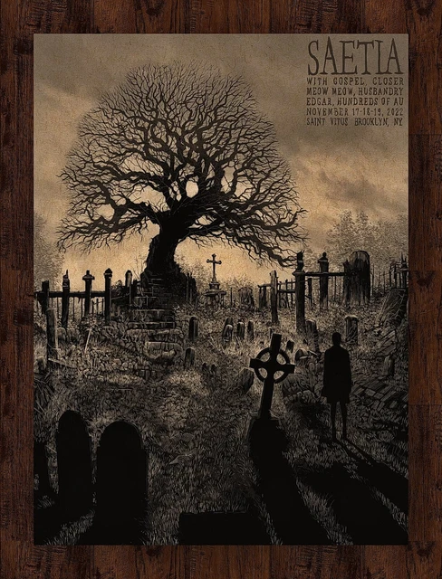 Saetia Nov 17-19th, 2022 Saint Vitus Brooklyn, NY Concert Gig AP Poster Print