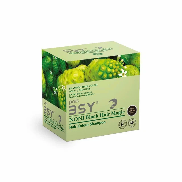 (Pack of 12) BSY Noni Black Hair Magic hair color, No Ammonia 12ml free shipping