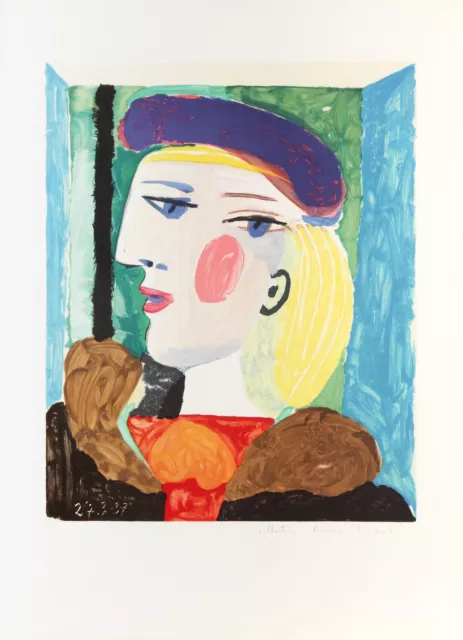 Pablo Picasso,Femme Perfil (Marie-Therese Walter ),Litografía Sobre Arcos Paper