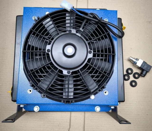 Enfriador de aceite hidráulico enfriador de aceite ventilador enfriador de aire 40-80-100-140L/min incl. termostato 3