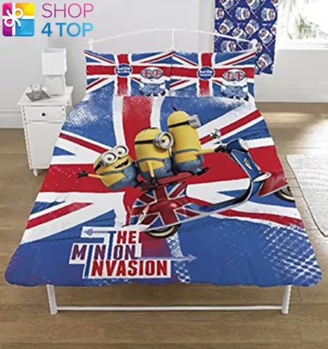 Despicable Me les Minions Invasion union Jack Housse de Couette Double Set Neuf