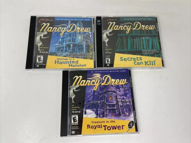 Lot of 3 Nancy Drew 3D Interactive Mystery Windows PC Games Haunted Mansion +2