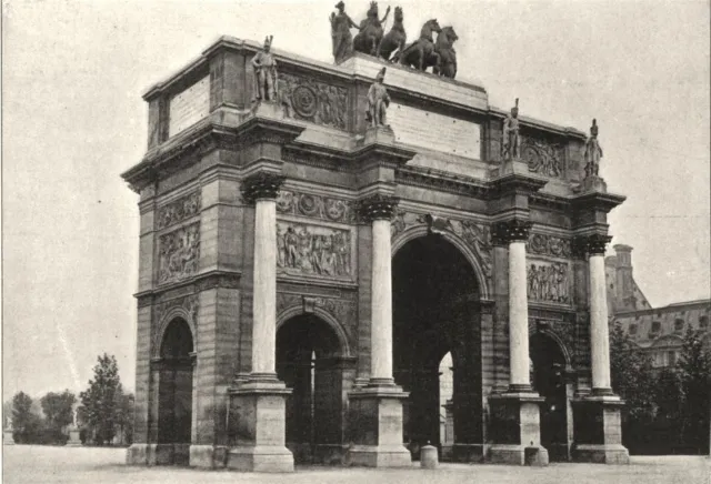 PARIS. Arc de Triomphe du Carrousel 1895 old antique vintage print picture