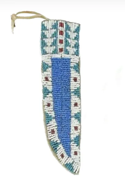 Indian Beaded Knife Cover Native American Sioux Handmade Knife Sheath