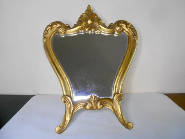 Petit miroir en résine design style bois doré ancien baroque Louis XV rocaille