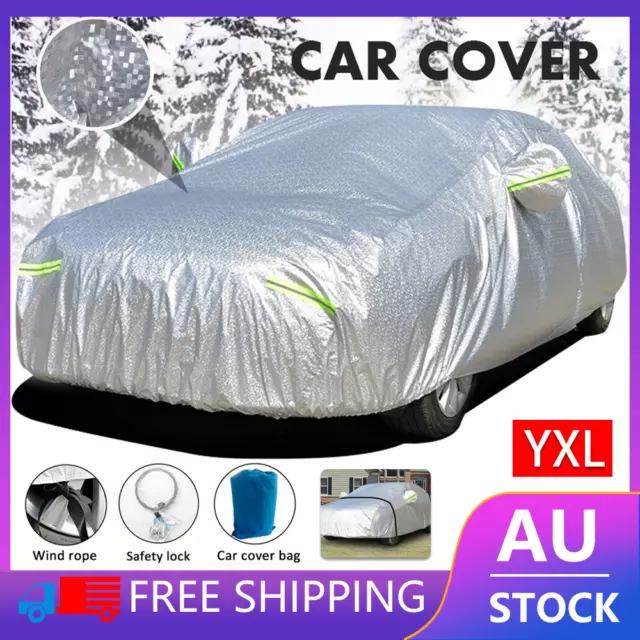 Large Car Cover Waterproof Aluminum 6 Layer UV Dust Hail Resitant Universal Size