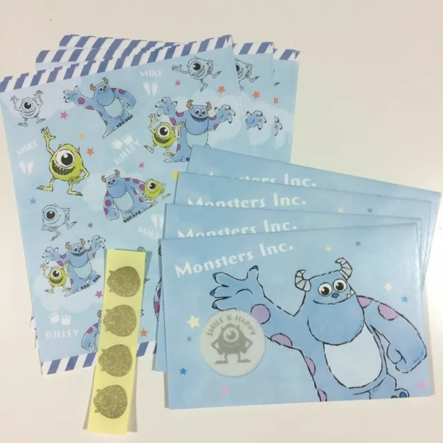 Letter Set Cute Pen Pal Writing Paper Stationery Disney Monsters Inc Sulley Mike