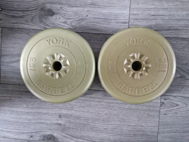 York Weight Plates - 2 x 4.5kg  1 inch Vinyl