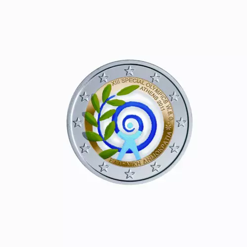 manueduc   GRECIA  2011  2 EUROS Conmemorativa  CON COLORES  OLYMPICS  NUEVA