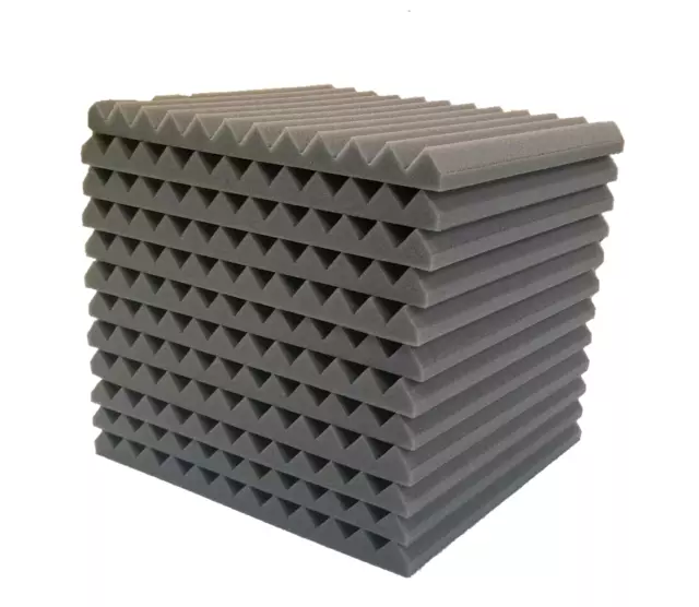 12 pcs 12"x12"x1" Acoustic Foam Gray Panel Tiles Wall Record Studio Sound Proof