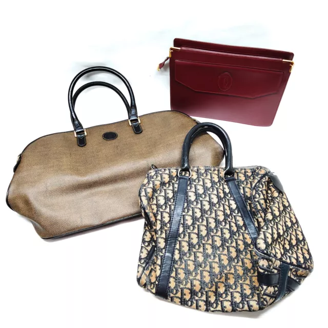 Cartier Hand Bag Christian Dior Fendi Clutch 3 set   PVC Leather Canvas 3106885