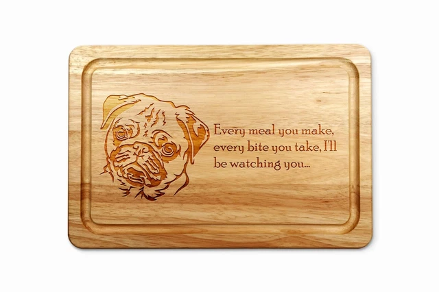 Tabla de cortar de madera Pug