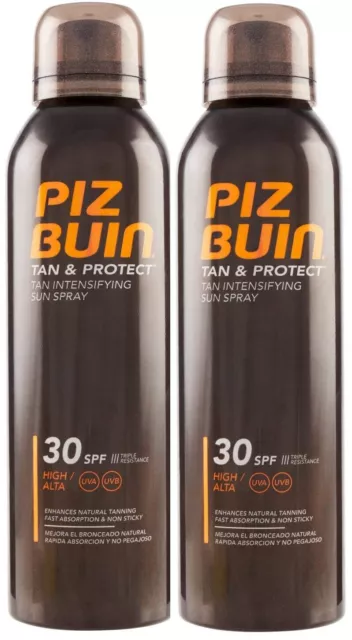 Piz Buin Tan & Protect Sonnschutz Spray LSF30, 2er Pack (2 x 150 ml)