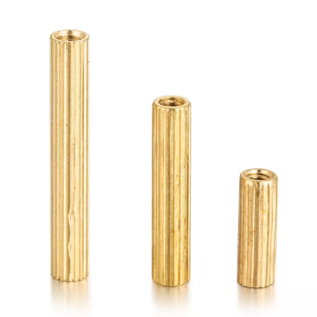 M2 Female Threaded Standoffs Brass Knurled Metric Knurled Round Pillars Nuts