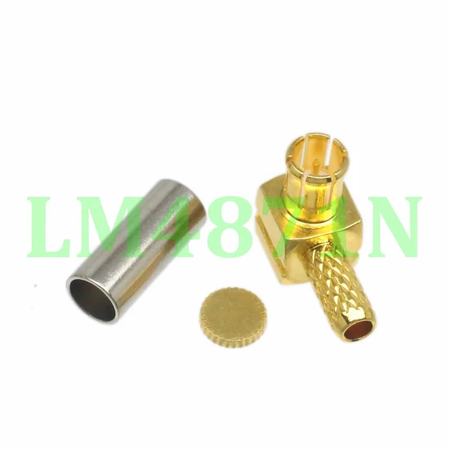 1pce Connector MCX male plug 90° crimp 75Ω RG174 RG316 LMR100 cable right angle