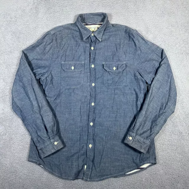 Denim & Supply Ralph Lauren Shirt Mens Size Large Blue Chambray Lined Button Up