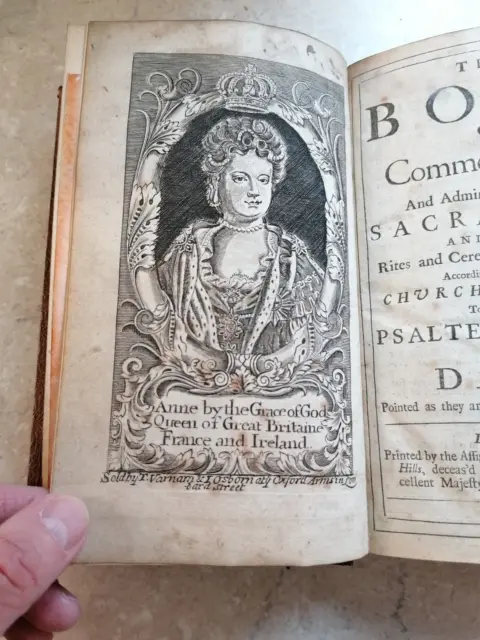 QUEEN ANNE - BOOK OF COMMON PRAYER PSALTER PSALMS OF DAVID frontispiece 1710