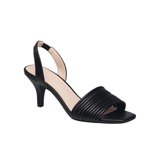 H Halston Womens Hong Kong Black Slingback Heels Shoes 9 Medium (B,M) BHFO 2986