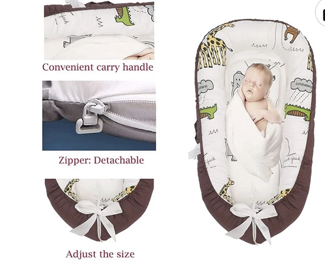 Gray White Unicorn Portable  Baby Crib Lounger Nest Infant Bassinet NEW SEALED