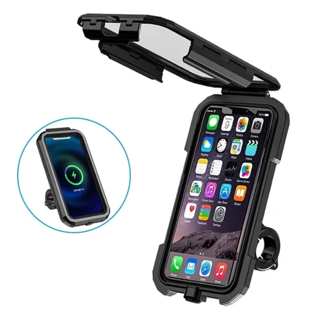 360° Motorcycle Bike Handlebar Phone Holder Wireless Charger Mount Case Stand