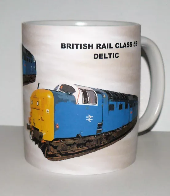 British Rail Class 55  Electric Locomotive ceramic mug  classic deltic train