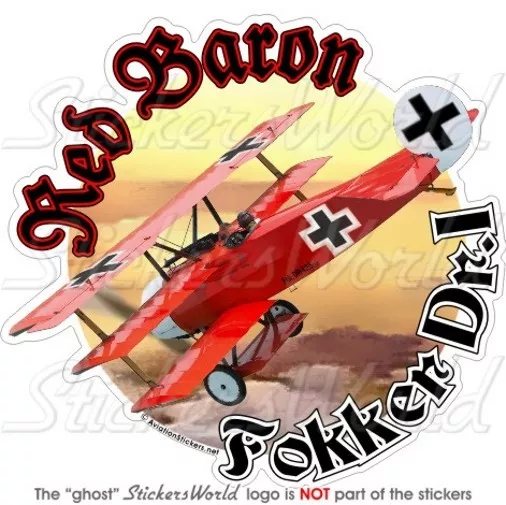 FOKKER Dr.I Dreidecker Der Rote Baron Manfred von Richthofen WW1 Aufkleber