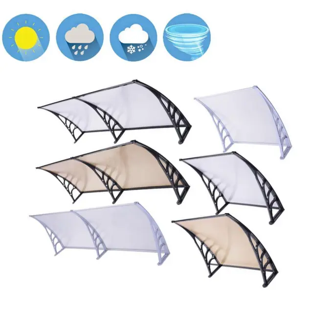 40x120"/80"/40"/32"Door Window Outdoor Awning PC Hollow Sheet Shade Cover Canopy