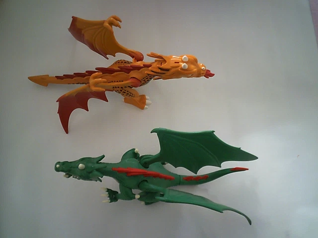 Playmobil Dragon Vert Et Rouge - Modèles 3345, 3840, 3912, 7876, Occasion, Fabriqué En Allemagne