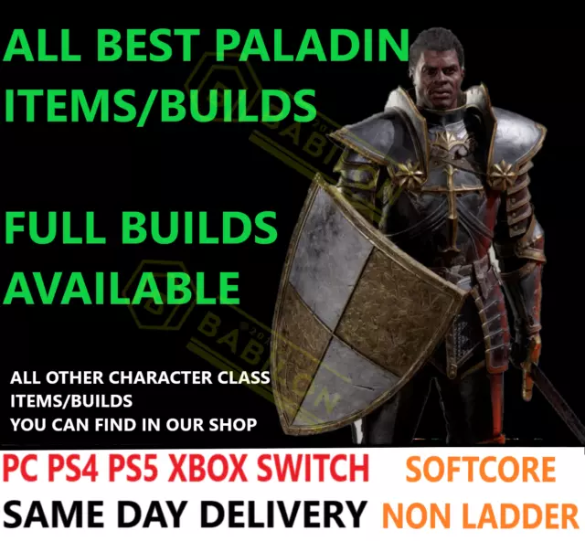 ✅ Pc Ps4 Ps5 Xbox Switch✅ Paladin All Best Items Builds Diablo 2 Resurrected D2R