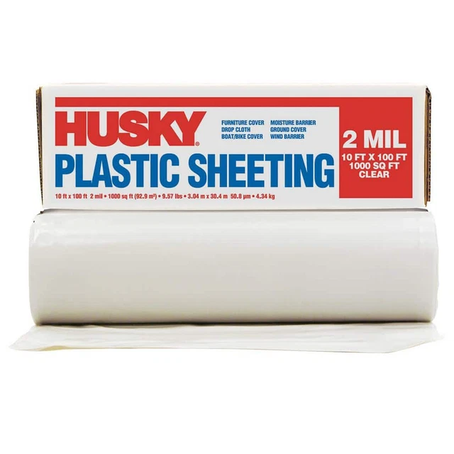 10 Ft. X 100 Ft. Clear 2 Mil. Plastic Sheeting