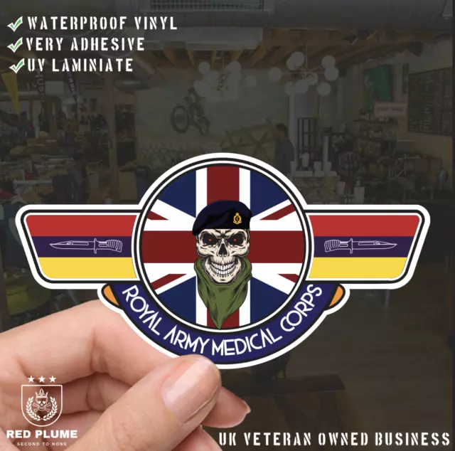 Royal Army Medical Corps (RAMC) UV Laminated Vinyl Sticker - Wings