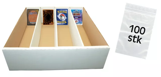 Riesen Deck-Box + 100 Beutel (weiß) für 4000 Karten (Magic / Pokemon / YuGiOh)