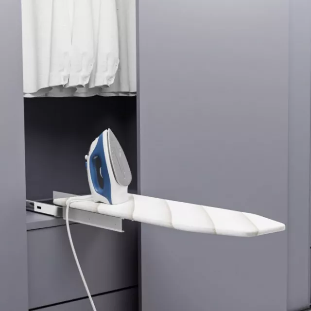 Pull Out Folding Extendable Built-In Drawer Ironing Board Closet Space Save 2