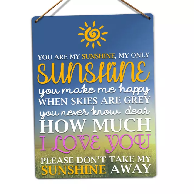 Metal Wall Sign - You are My Sunshine 1 - Happy Home Family Friend Art Gift